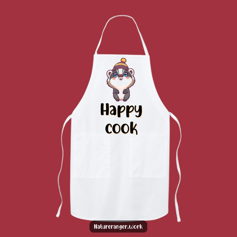 Funny Badger Hat Apron: Wide-Eyed Chef's Helper Bib