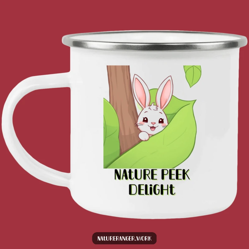 Funny Rabbit Leaf Camping Mug: Woodland Adventures and Herbal Sips