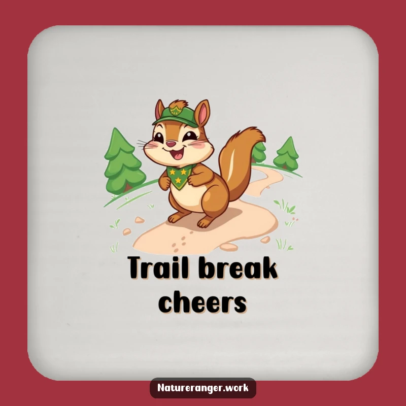 Funny Chipmunk Trail Coaster: Cartoon Ranger Sliding, Protect Surfaces with Humor