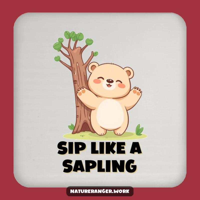 Funny Bear Tree Coaster: Protect Surfaces with Playfulness, a Tiny Humorous Gift