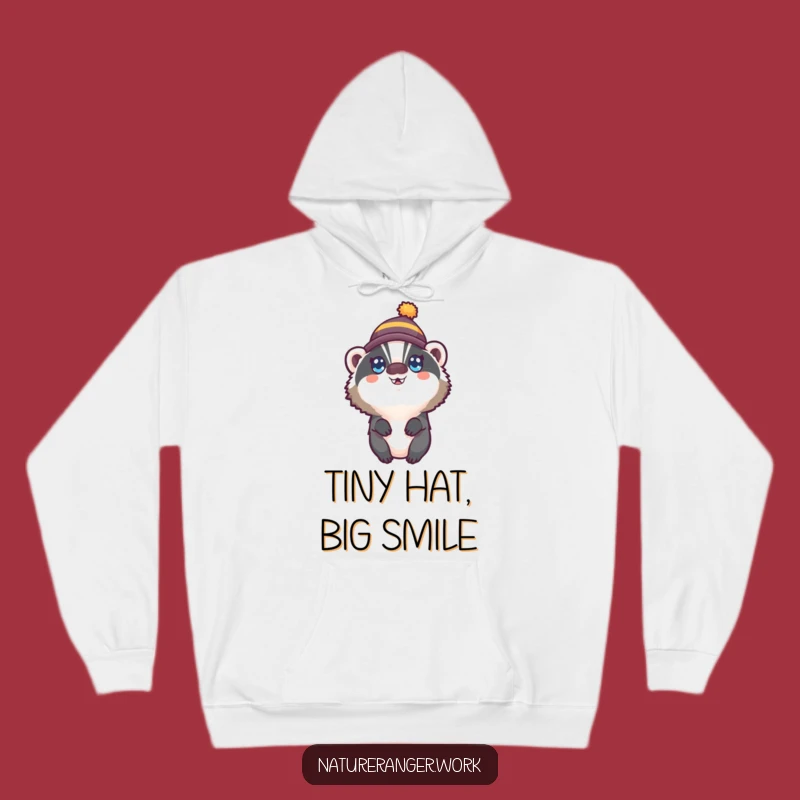 Funny Badger Hat Hoodie: Cozy Wide-Eyed Happy Creature Wear
