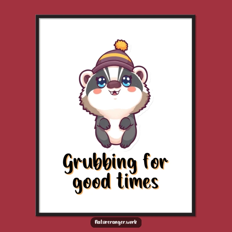 Free Printable Badger Wall Art: Happy Hat Wearer Downloadable Decor for Cheerful Spaces