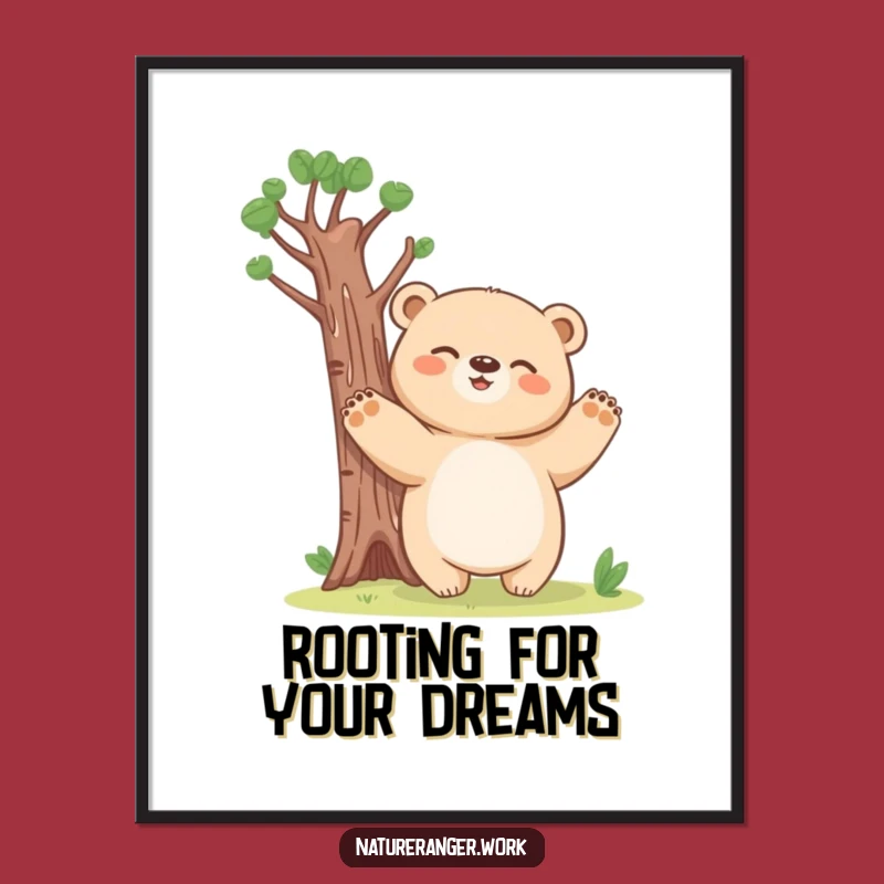 Funny Free Printable Wall Art: Blobby Bear Tree Downloadable Art for Kid Rooms