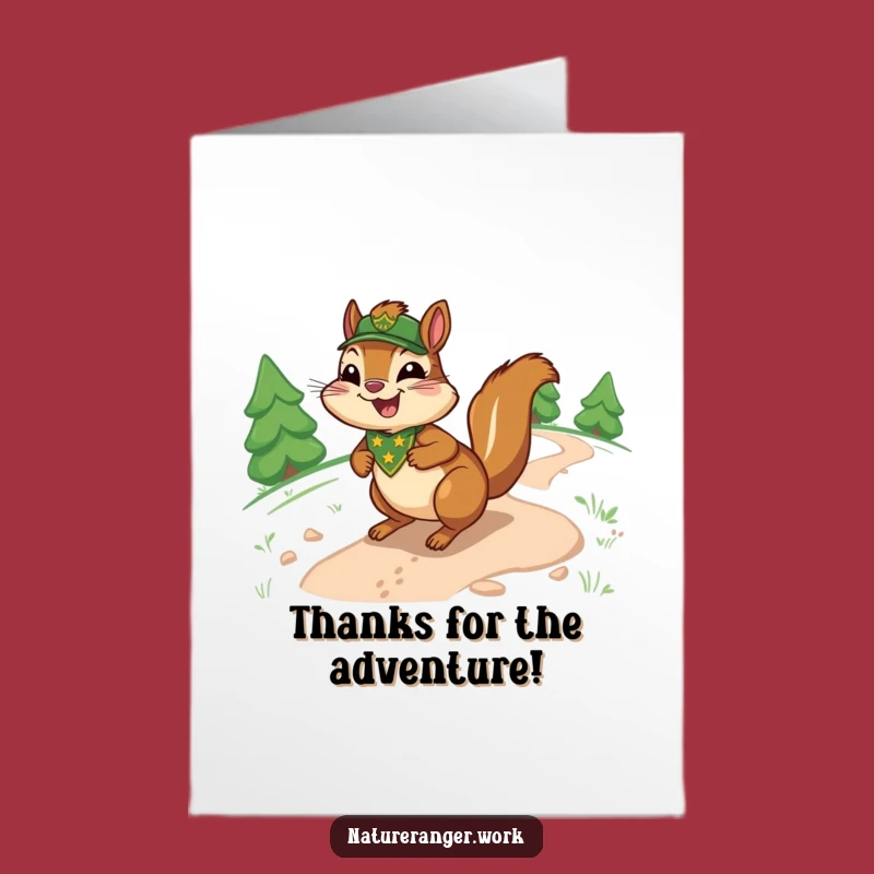 Free Printable Chipmunk Thank You Card: Funny Ranger Slide Downloadable