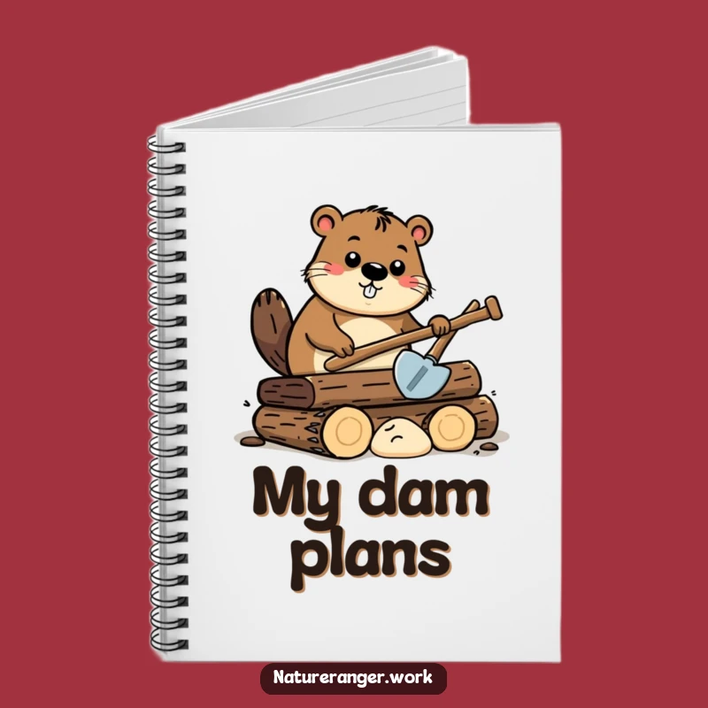 Funny Beaver Idea Notebook: Cartoon Beaver with Shovel, Journaling Gift for Planners